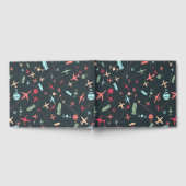 Zwart vliegtuig en luchtvaartpatroon gastenboek (Volledig)