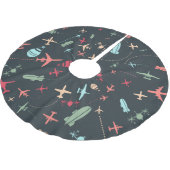 Zwart vliegtuig en luchtvaartpatroon kerstboom rok (Gekanteld)