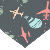 Zwart vliegtuig en luchtvaartpatroon korte tafelloper (Hoek)