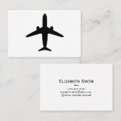 Zwart vliegtuig visitekaartje (Voorkant / Achterkant)