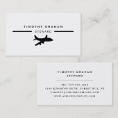 Zwart vliegtuigpictogram, steward en piloot visitekaartje (Voorkant / Achterkant)