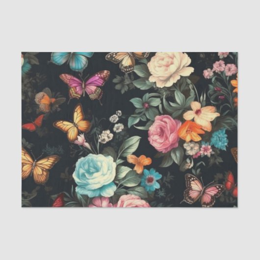 Zwart Vlinder  Decoupage Tissue Papier (Voorkant)