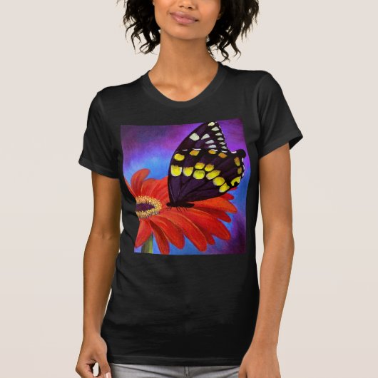 Zwart vlinderdasschilderij - Multi T-shirt (Voorkant)