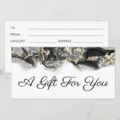 zwart vloeibaar marmer ontwerp cadeaubon (Voorkant / Achterkant)