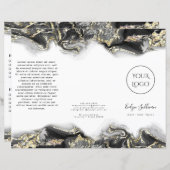 zwart vloeibare marmeren ontwerp brochure (Voorkant / Achterkant)