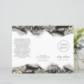 zwart vloeibare marmeren ontwerp brochure (Staand voorkant)