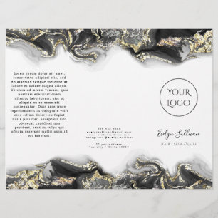 zwart vloeibare marmeren ontwerp brochure