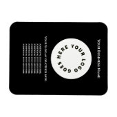 Zwart voeg je eigen tekst en logo toe magneet (Horizontaal)