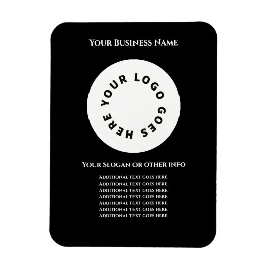Zwart voeg je eigen tekst en logo toe magneet (Verticaal)