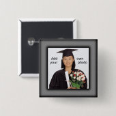 Zwart Voeg je foto toe Vierkante Button 5,1 Cm (Voorkant /achterkant)