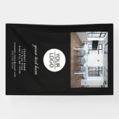 Zwart Voeg je Logo Custom Text Promotion Photo toe Spandoek (Horizontaal)