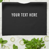 Zwart Voeg je Logo Custom Text Promotion toe Theedoek (Gevouwen)