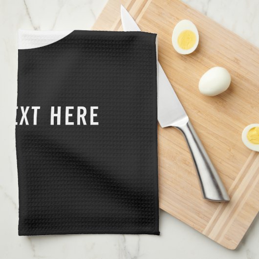 Zwart Voeg je Logo Custom Text Promotion toe Theedoek (Quarter Fold)