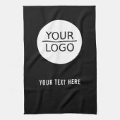 Zwart Voeg je Logo Custom Text Promotion toe Theedoek (Verticaal)