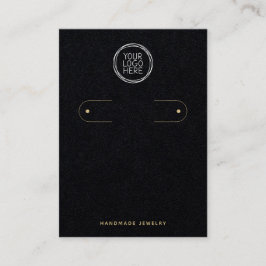 Zwart Voeg je Logo Hoop Earring Display Kaart Contactkaartje