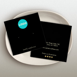 Zwart voeg je Logo-oorscherm toe Vierkante Visitekaartjes