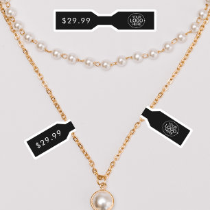 Zwart Voeg je Logo sieraden Label Barbell Label to