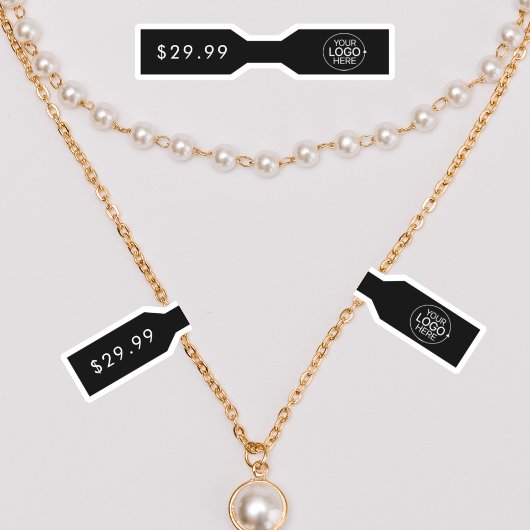 Zwart Voeg je Logo sieraden Label Barbell Label to