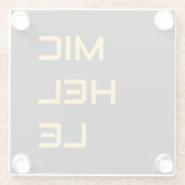 Zwart voeg Jouw naam Modern Plain toe Glazen Onderzetter (Achterkant)