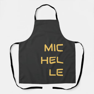 Zwart voeg Jouw naam Modern Plain toe Schort