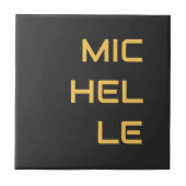 Zwart voeg Jouw naam Modern Plain toe Tegeltje (Voorkant)