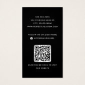 Zwart voeg logo sociale media QR code visitekaartj Visitekaartje (Achterkant)