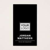 Zwart voeg logo sociale media verticaal visitekaar visitekaartje (Voorkant)