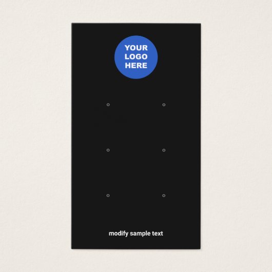 Zwart voeg uw Logo drie oormerkebeeldkaarten toe Visitekaartje (Voorkant)