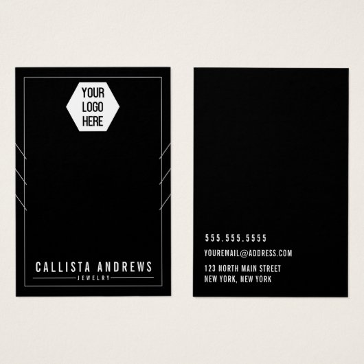 Zwart voeg uw Logo Kaart met meerdere Kettingen to (Voorkant /achterkant)