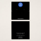 Zwart Voeg uw Logo Ketting oorspong beeldscherm to Vierkante Visitekaartjes (Voorkant /achterkant)