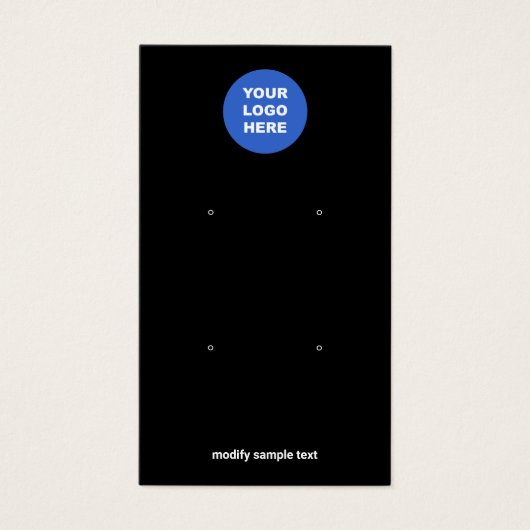 Zwart voeg uw Logo twee oormerkebeeldkaarten toe Visitekaartje (Voorkant)