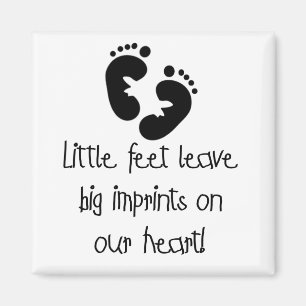 Zwart voetafdrukken Kleine foto's Grote foto's Magneet