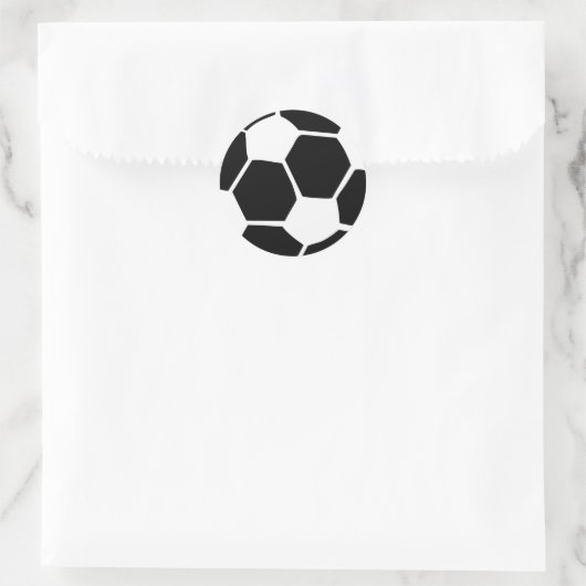 zwart voetbal ronde sticker (Tas)