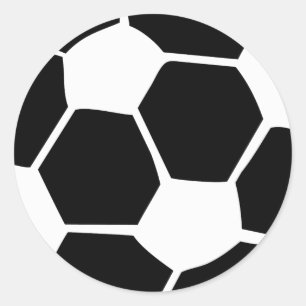 zwart voetbal ronde sticker