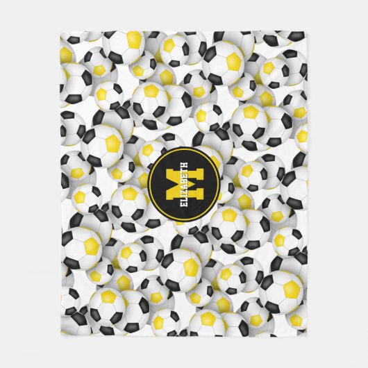 zwart voetbalteam kleuren jongens sport fleece deken (Voorkant)