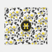 zwart voetbalteam kleuren jongens sport fleece deken (Voorkant (Horizontaal))