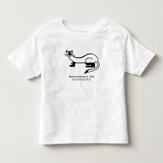 Zwart-voetse FRET - Dierengrafiek - USA - Kinder Shirts (Voorkant)