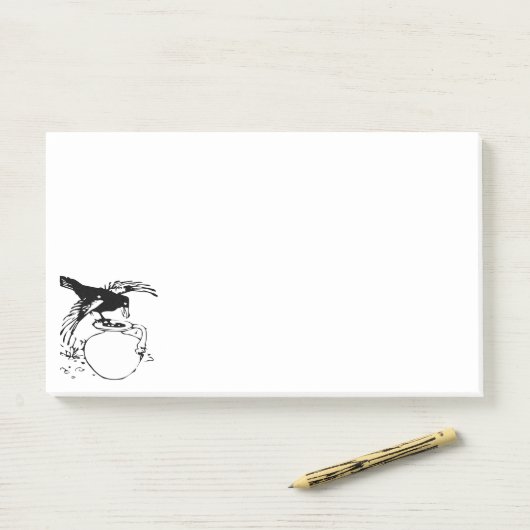 Zwart vogel De raven sticky Post-it Notes (Op bureau)