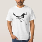 Zwart Vogel Wit Shirt (Voorkant)