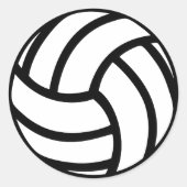 zwart volleybal icoon ronde sticker (Voorkant)
