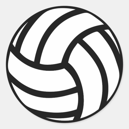 zwart volleybal icoon ronde sticker (Voorkant)