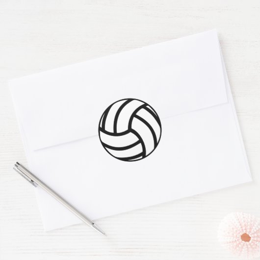zwart volleybal icoon ronde sticker (Envelop)