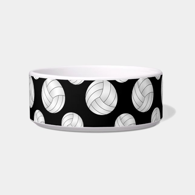 Zwart volleybalpatroon voerbakje (Rechts)