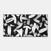 Zwart volleybalteam kleuren sportpatroon bureaumat (Voorkant)