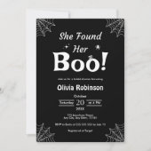 Zwart vond ze haar Boo Halloween Vrijgezellenfeest Kaart (Voorkant)