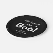 Zwart vond ze haar Boo Halloween Vrijgezellenfeest Papieren Bordje (Gekanteld)