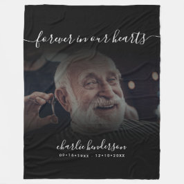 Zwart voor altijd in onze harten foto-herdenkingst fleece deken