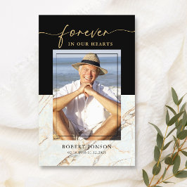 Zwart voor altijd in onze harten Memorial Prayer K Visitekaartje