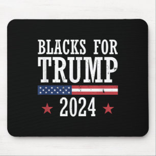 Zwart voor Trump 2024 presidentsverkiezingen Muismat