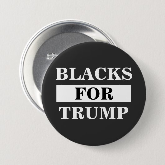 Zwart voor Trump Ronde Button 7,6 Cm (Voorkant /achterkant)